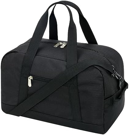 Small Gym Bag 14 inch lightweight Carry On Mini Duffel Bag for Travel Sport – Black