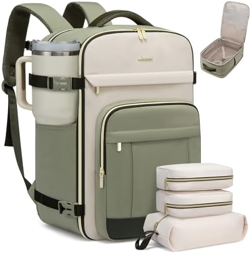 LOVEVOOK 40L Travel Backpack for Women & Men – 17.3 Inch Carry On Backpack & Personal Item Backpack for Airlines, Spacious and Durable Design, with 3 Packing Cubes