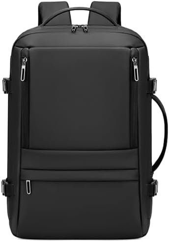 Rcrirth Carry On Travel Backpack for Airplanes | 35L Suitcase Backpack Luggage Business Weekender Bag – Expandable Travel Carry On Flight Approved for Men Women – Black