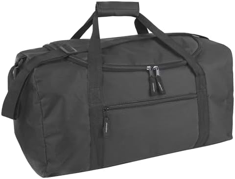 20 Inch, 40 Liter Duffel Bag for Men, Women Travel Weekender Overnight Carry-on Shoulder Duffel Tote Bag (Black)